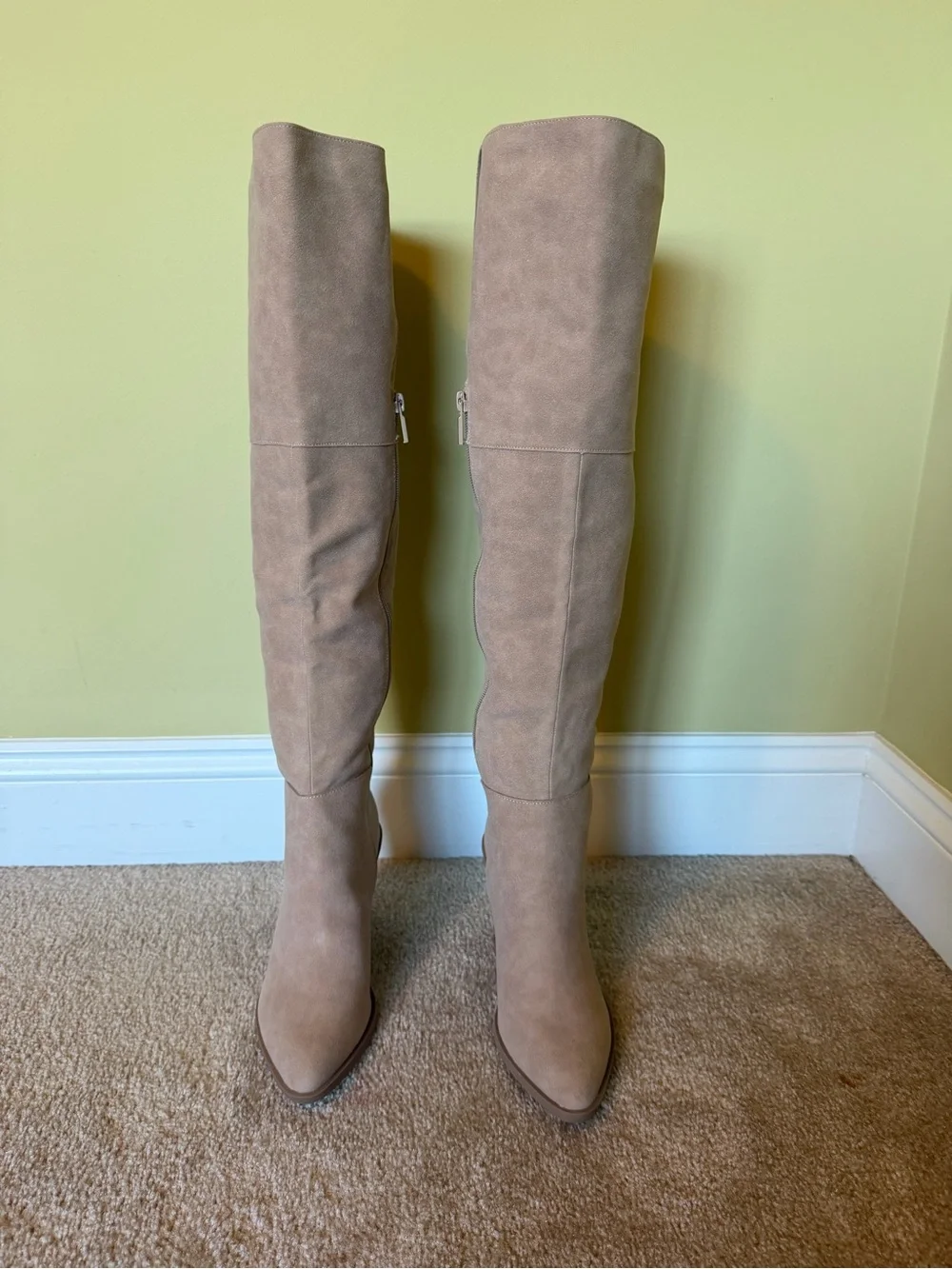 Women's Taupe Over-the-Knee Suede Boots